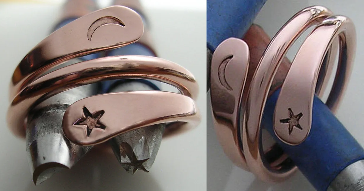 2 Turn Moon Star Energy Ring™ in Pure Copper