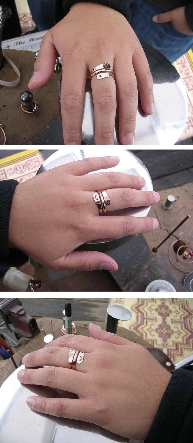 2 Turn Moon Star Energy Ring™ in Pure Copper