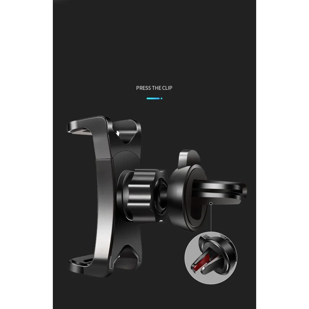 3 in 1 Car GPS Smartphone Holder: Dashboard / Visor Clamp   AC Grid Clip for Allview P9 Energy mini - Black