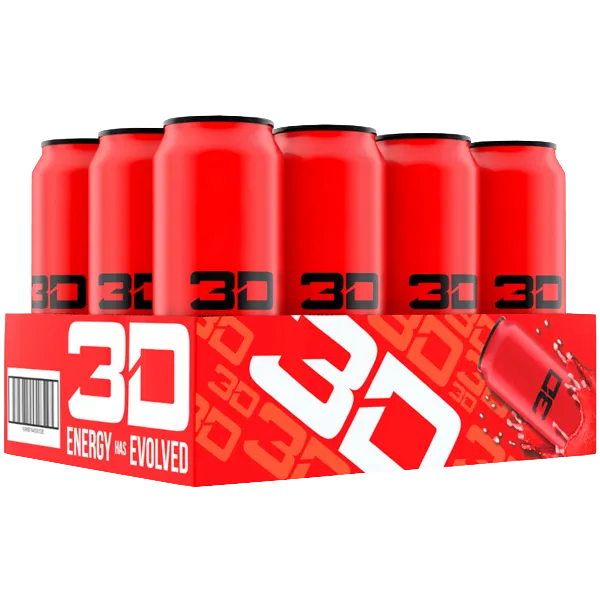 3D Energy Drink 12x473ml Clean Boost with 200mg Caffeine