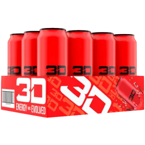 3D Energy Drink 12x473ml Clean Boost with 200mg Caffeine