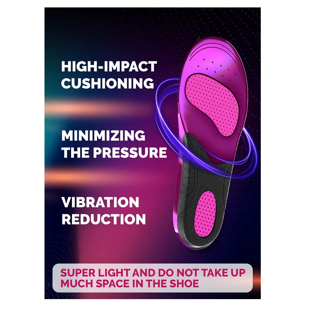 Cruvheal New Running Gel Insoles for Men and Women | Shock Absorbing Insoles
