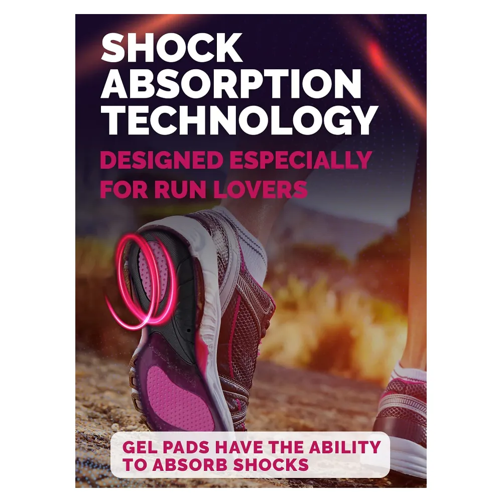 Cruvheal New Running Gel Insoles for Men and Women | Shock Absorbing Insoles