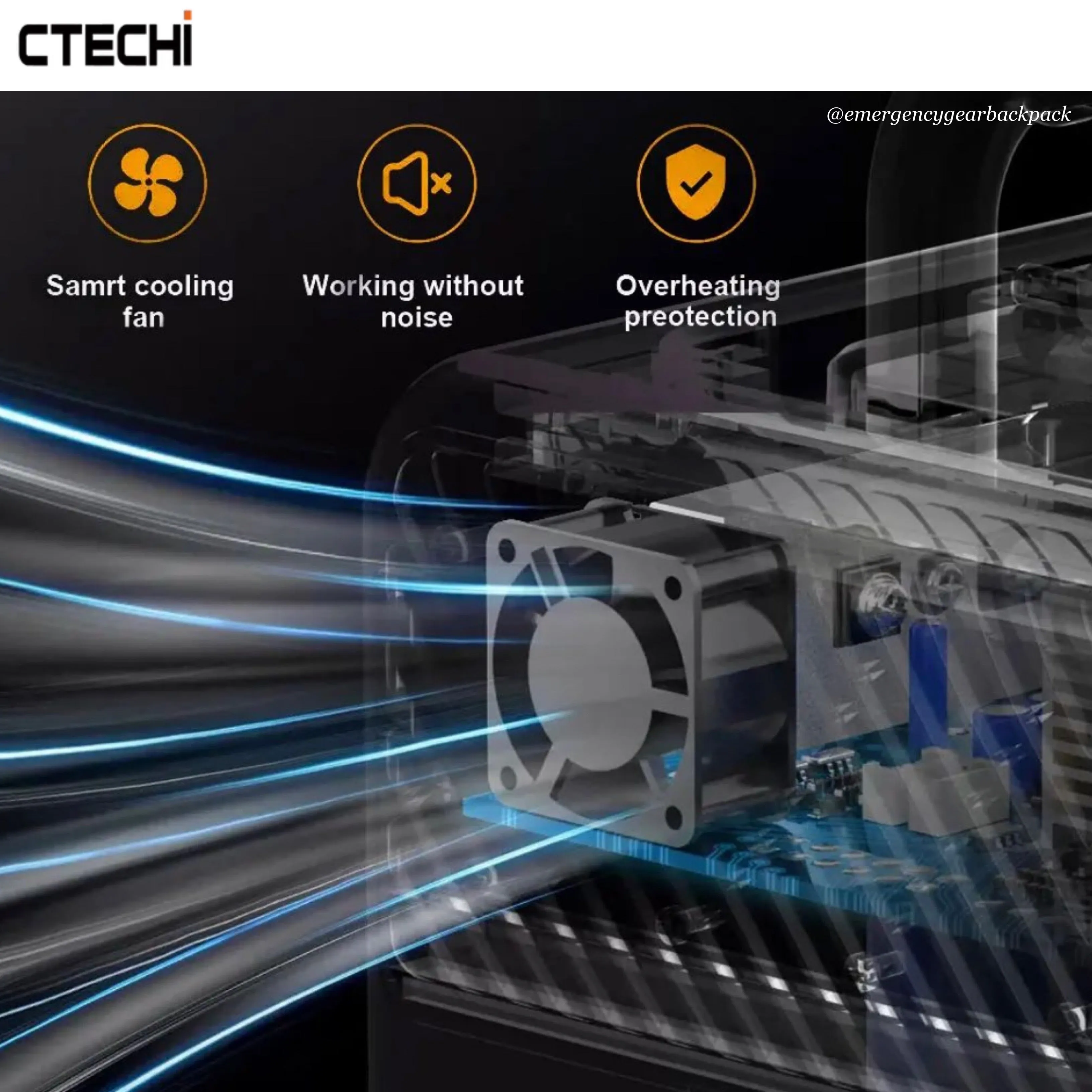 CTECHi GT200PRO Portable Power Station LiFePo4 25Ah 320Wh 100,000mAh