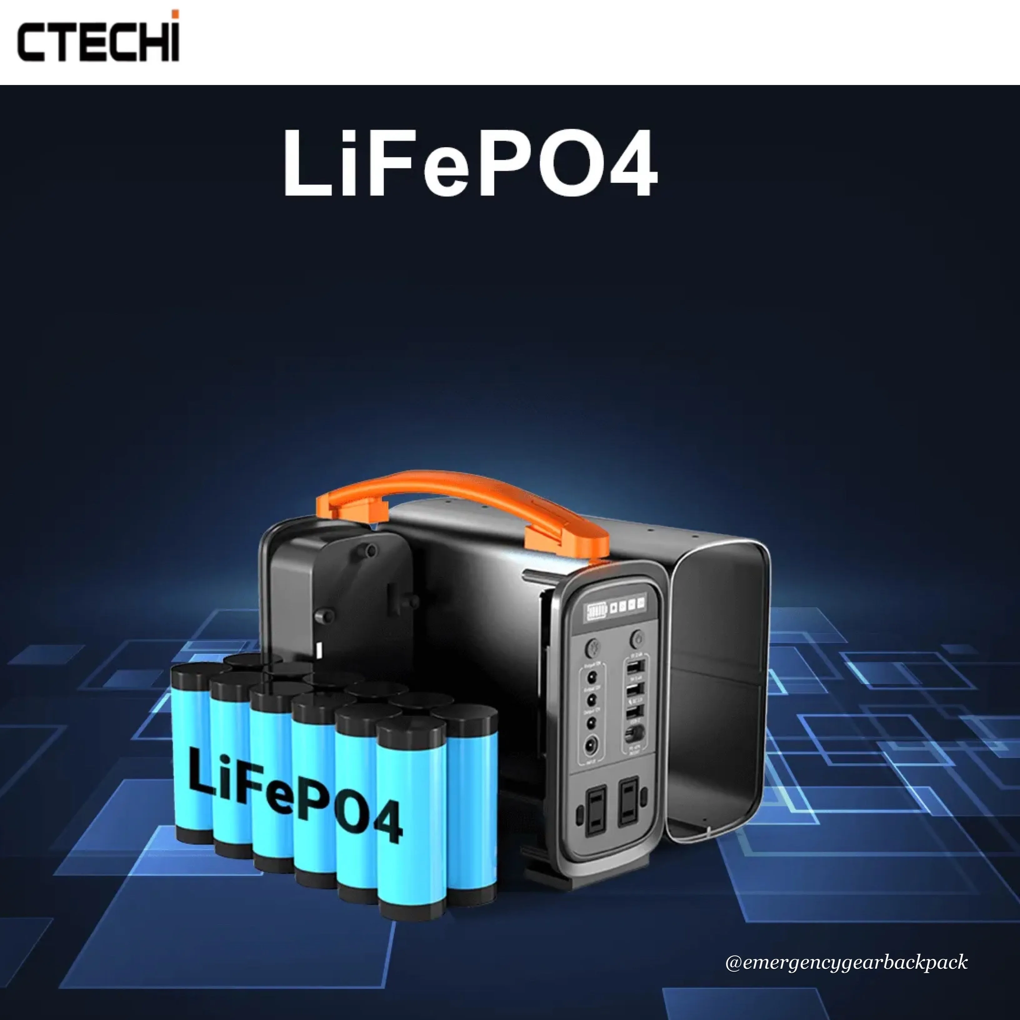 CTECHi GT200PRO Portable Power Station LiFePo4 25Ah 320Wh 100,000mAh
