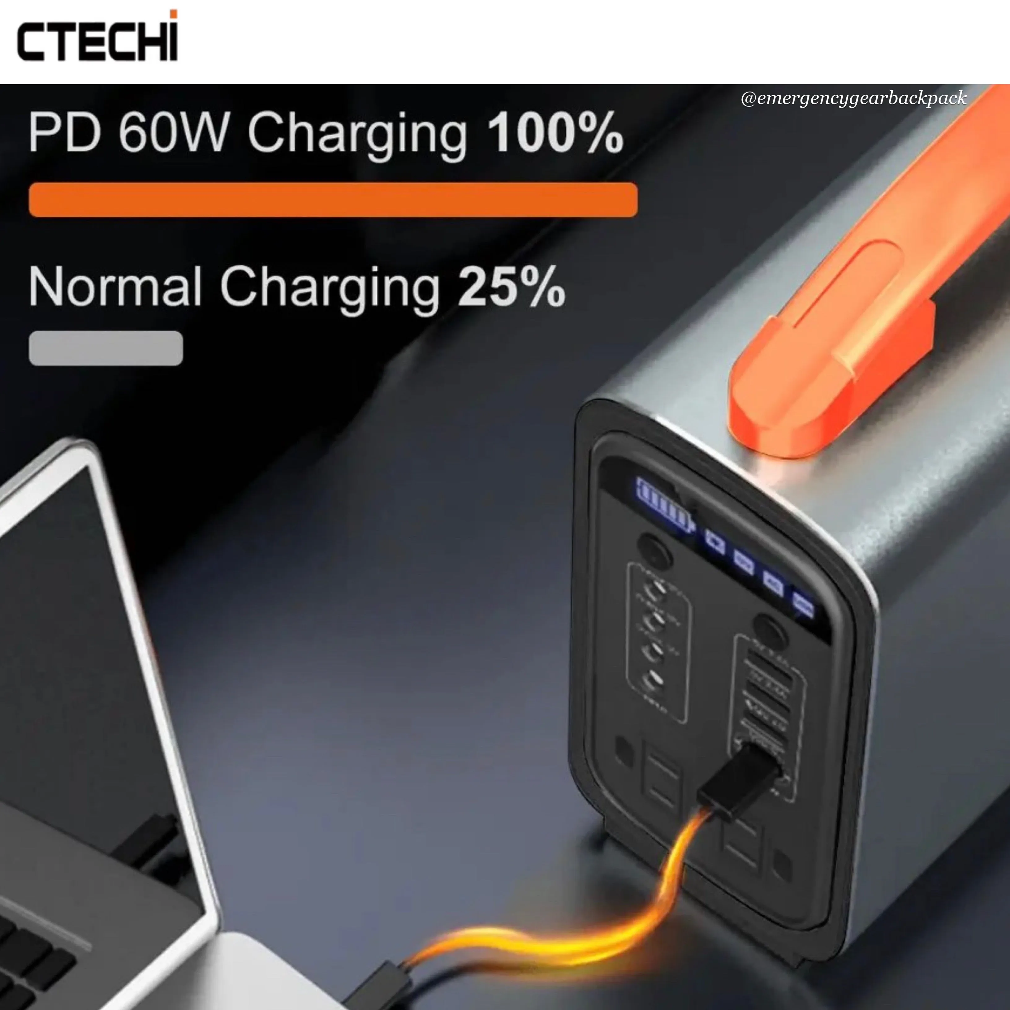 CTECHi GT200PRO Portable Power Station LiFePo4 25Ah 320Wh 100,000mAh
