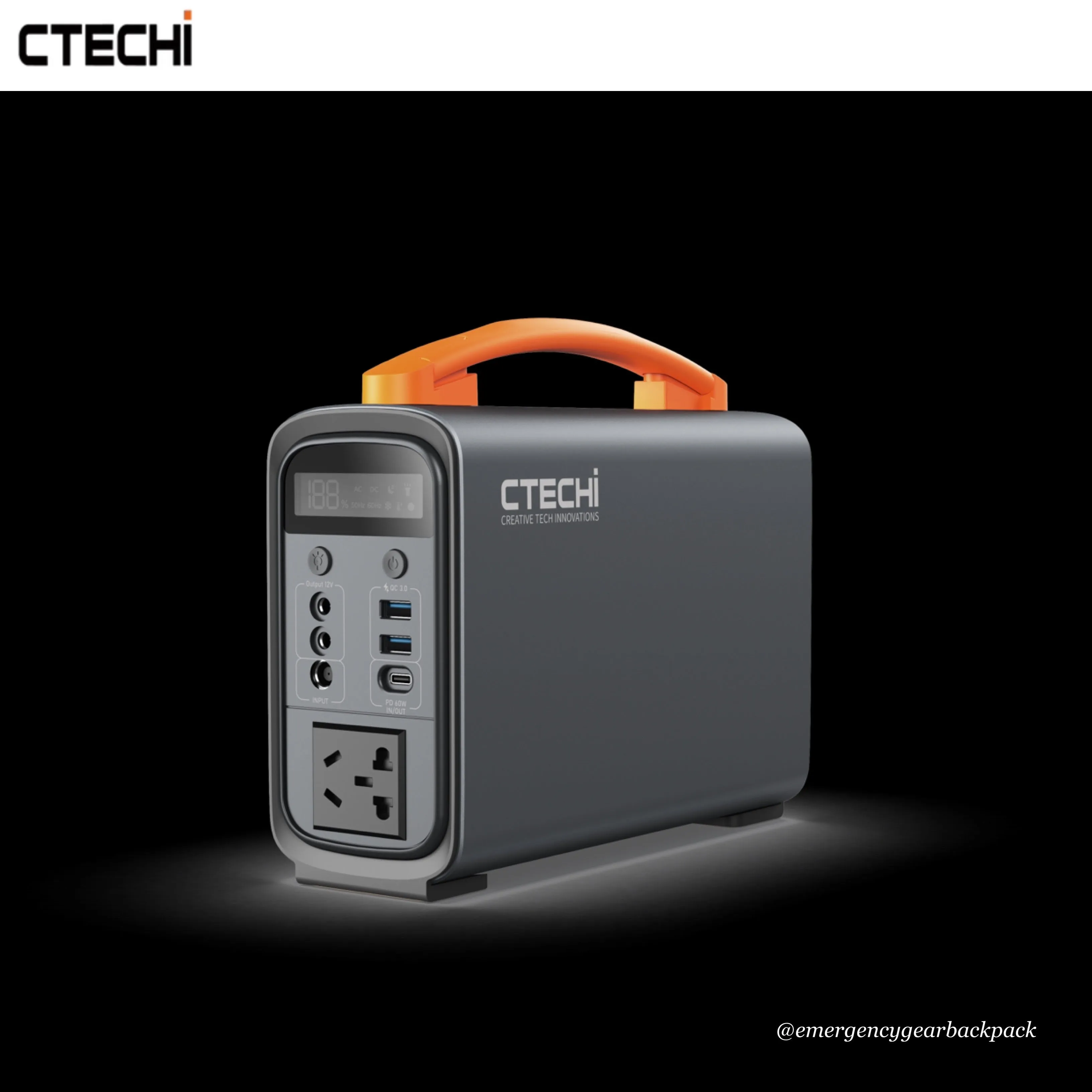 CTECHi GT200PRO Portable Power Station LiFePo4 25Ah 320Wh 100,000mAh