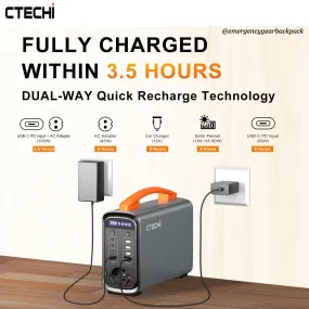 CTECHi GT200PRO Portable Power Station LiFePo4 25Ah 320Wh 100,000mAh
