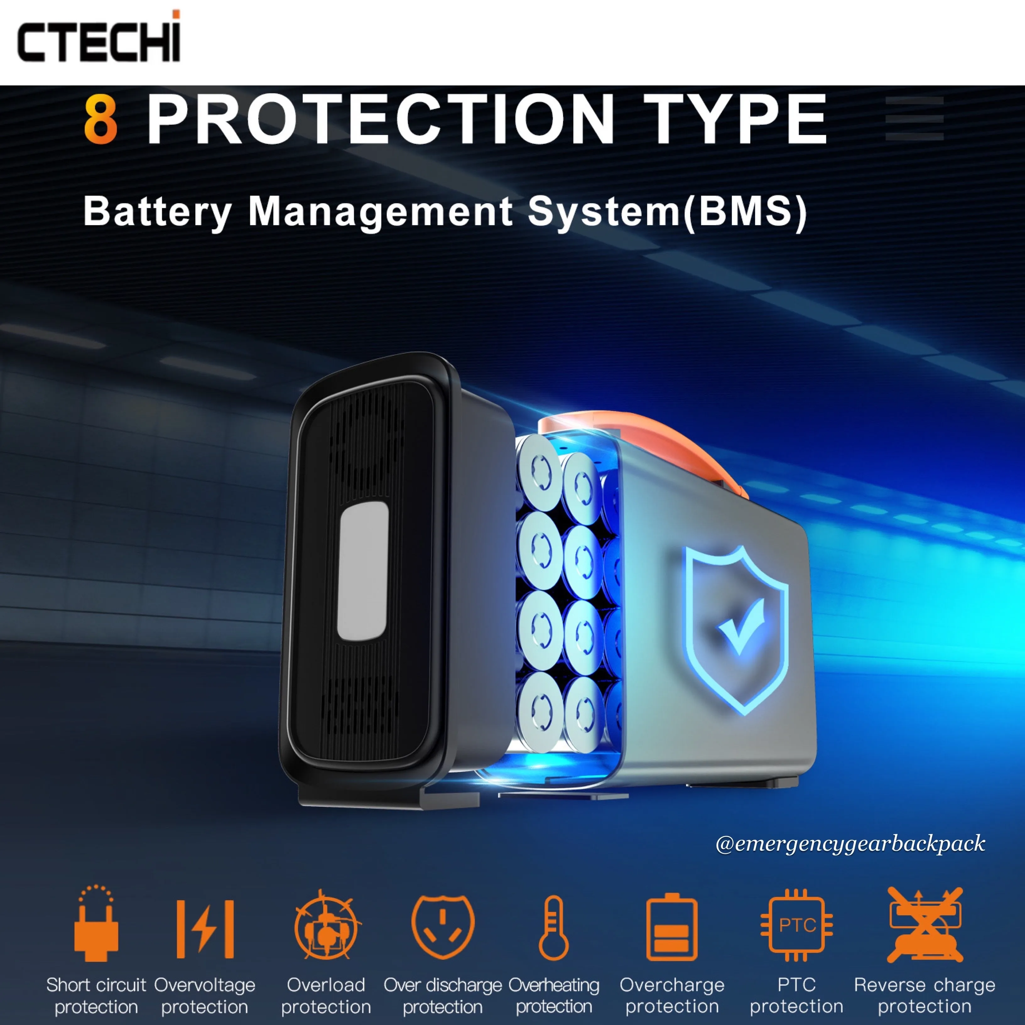 CTECHi GT200PRO Portable Power Station LiFePo4 25Ah 320Wh 100,000mAh