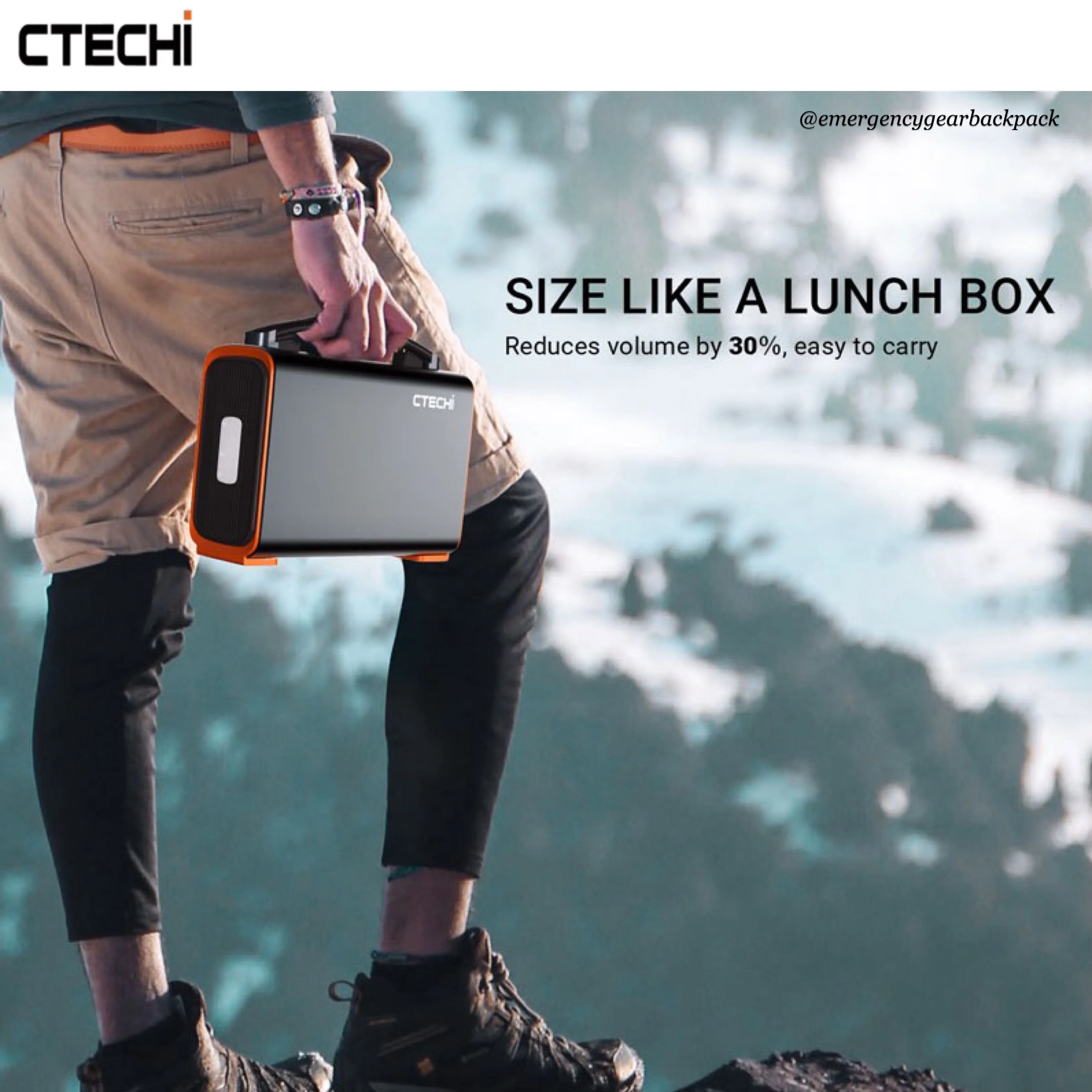 CTECHi GT200PRO Portable Power Station LiFePo4 25Ah 320Wh 100,000mAh