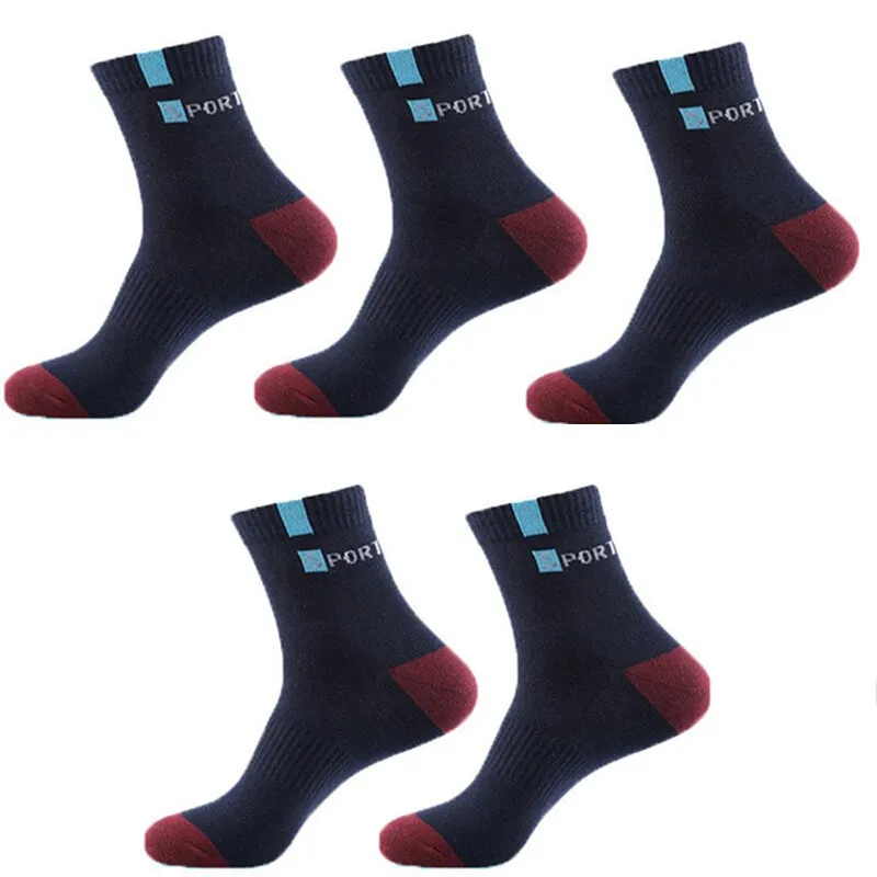 Cuzcare Combo 5 Pairs Diabetic Men Socks Bamboo Fiber Breathable Multiple Colors Extra Comfort