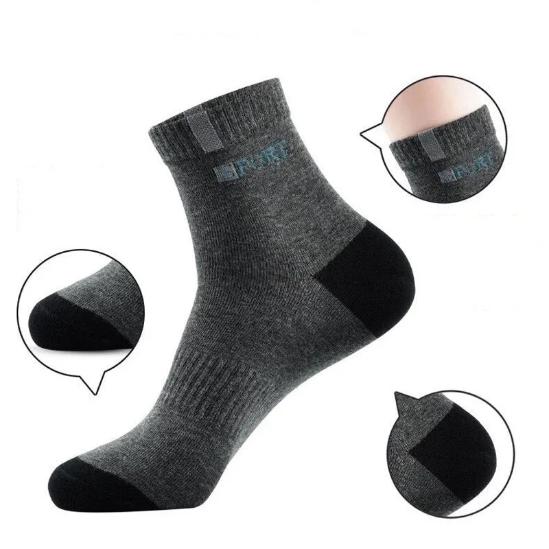 Cuzcare Combo 5 Pairs Diabetic Men Socks Bamboo Fiber Breathable Multiple Colors Extra Comfort