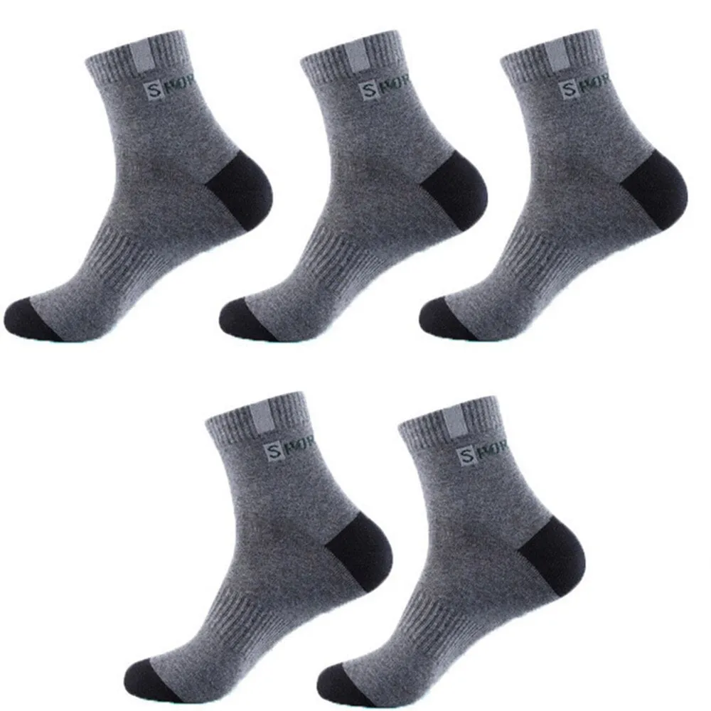 Cuzcare Combo 5 Pairs Diabetic Men Socks Bamboo Fiber Breathable Multiple Colors Extra Comfort