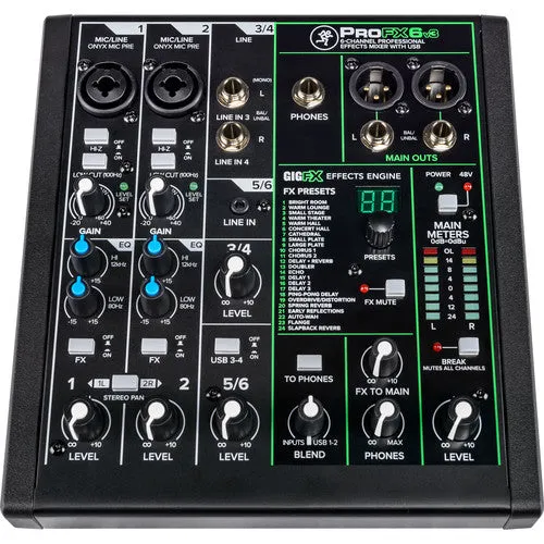 Mackie 6 Channel Professional Effects Mixer with USB