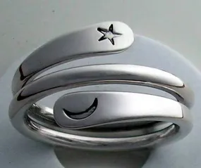 Moon Star Energy Ring in 11 Gauge Sterling Silver