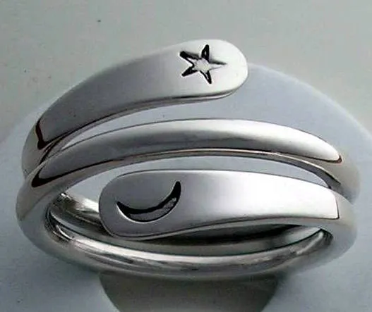 Moon Star Energy Ring in 11 Gauge Sterling Silver