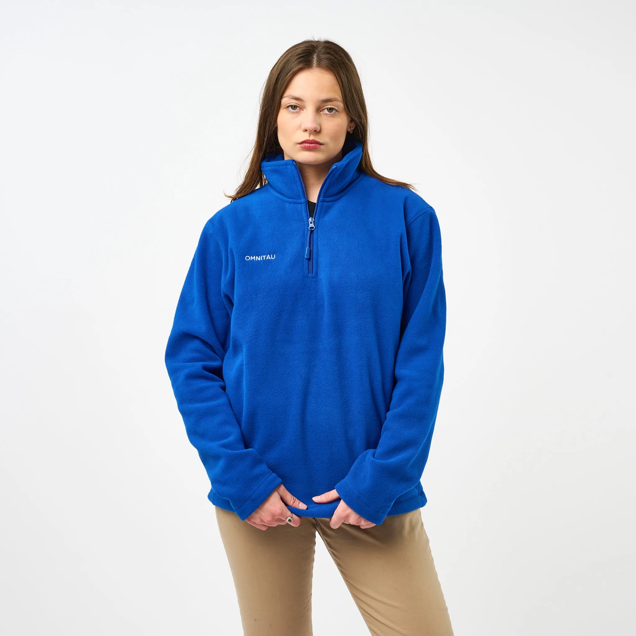 Omnitau Adult's Team Sports ¼ Zip Soft Feel Fleece - Royal Blue