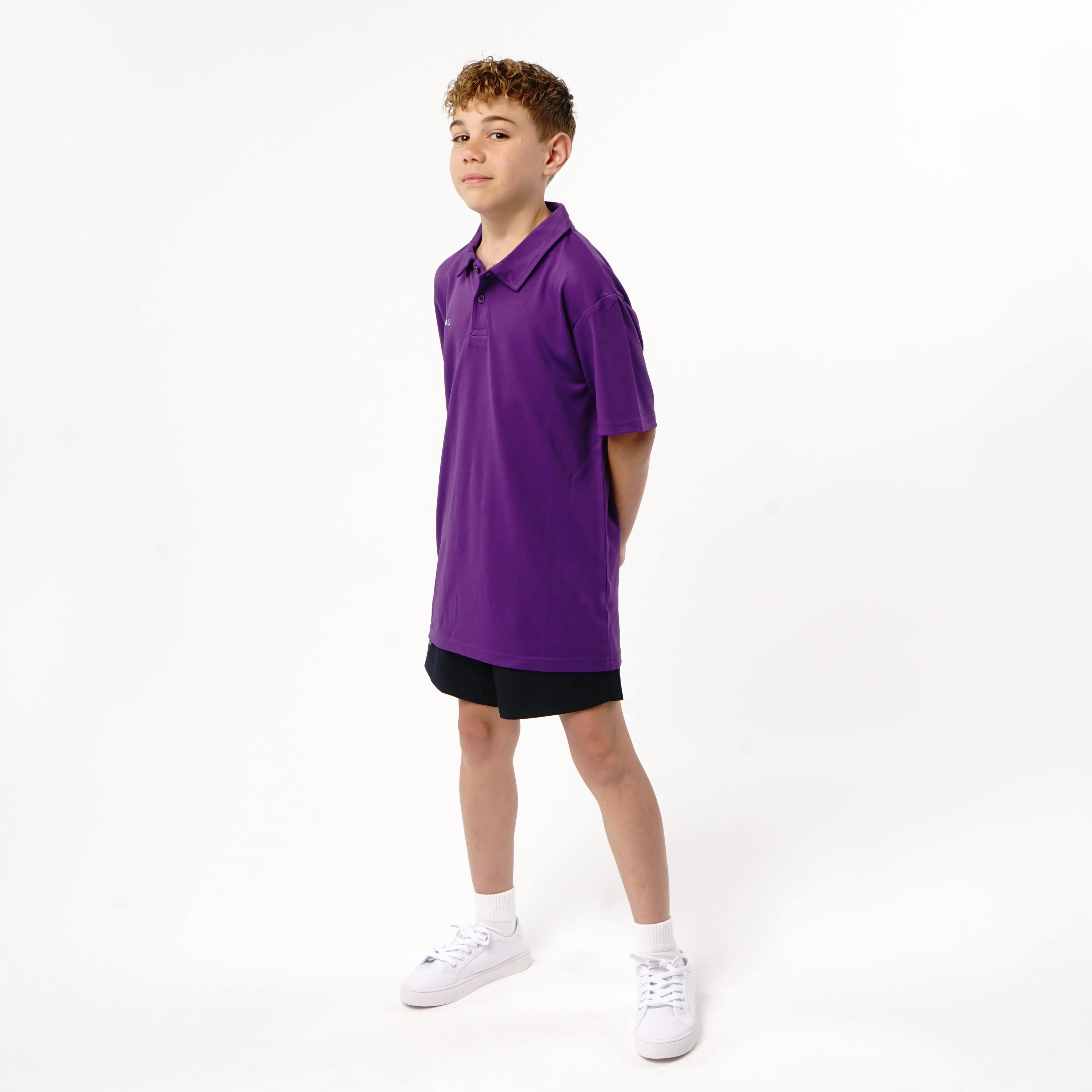 Omnitau Kid's Team Sports Breathable Technical Polo - Purple