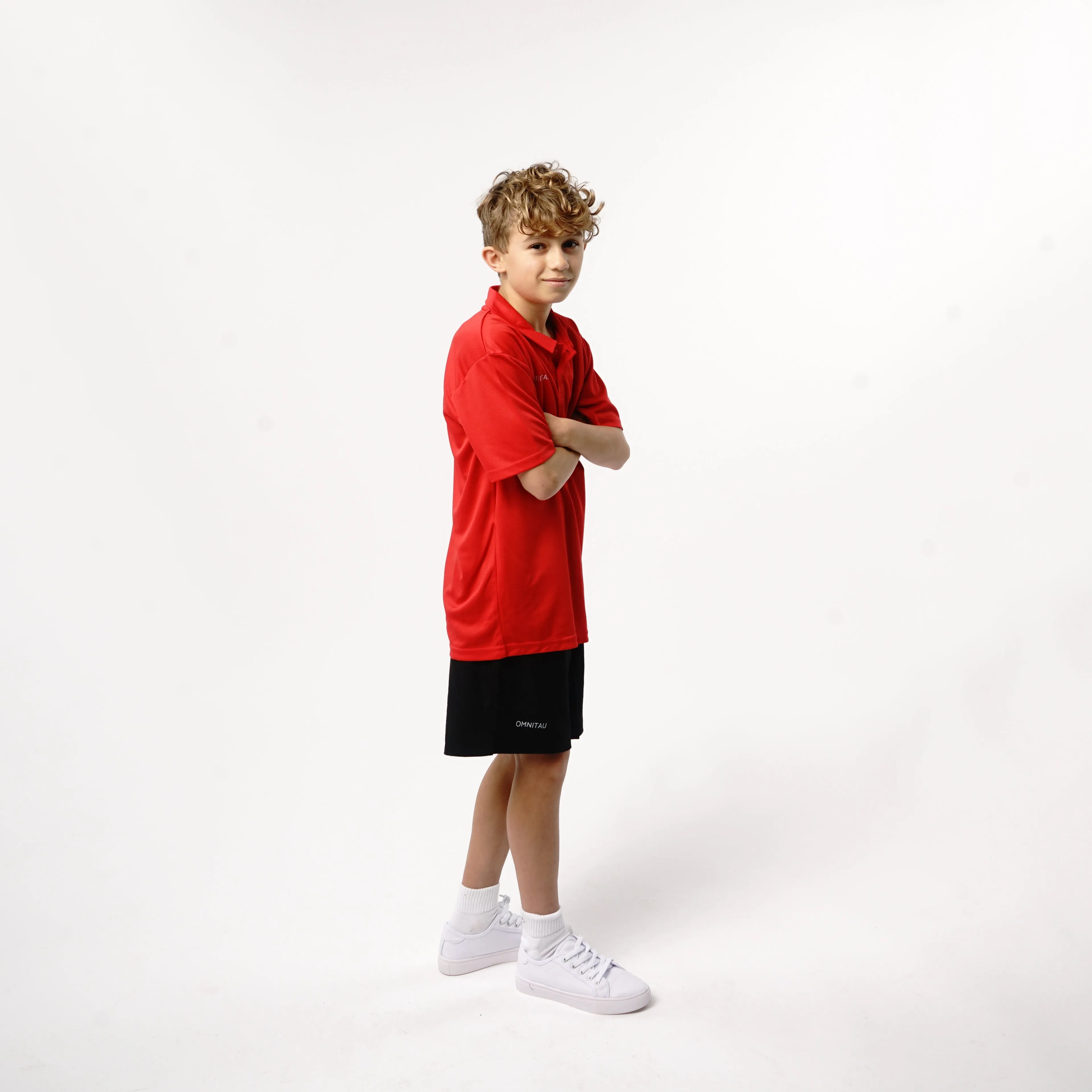 Omnitau Kid's Team Sports Breathable Technical Polo - Red