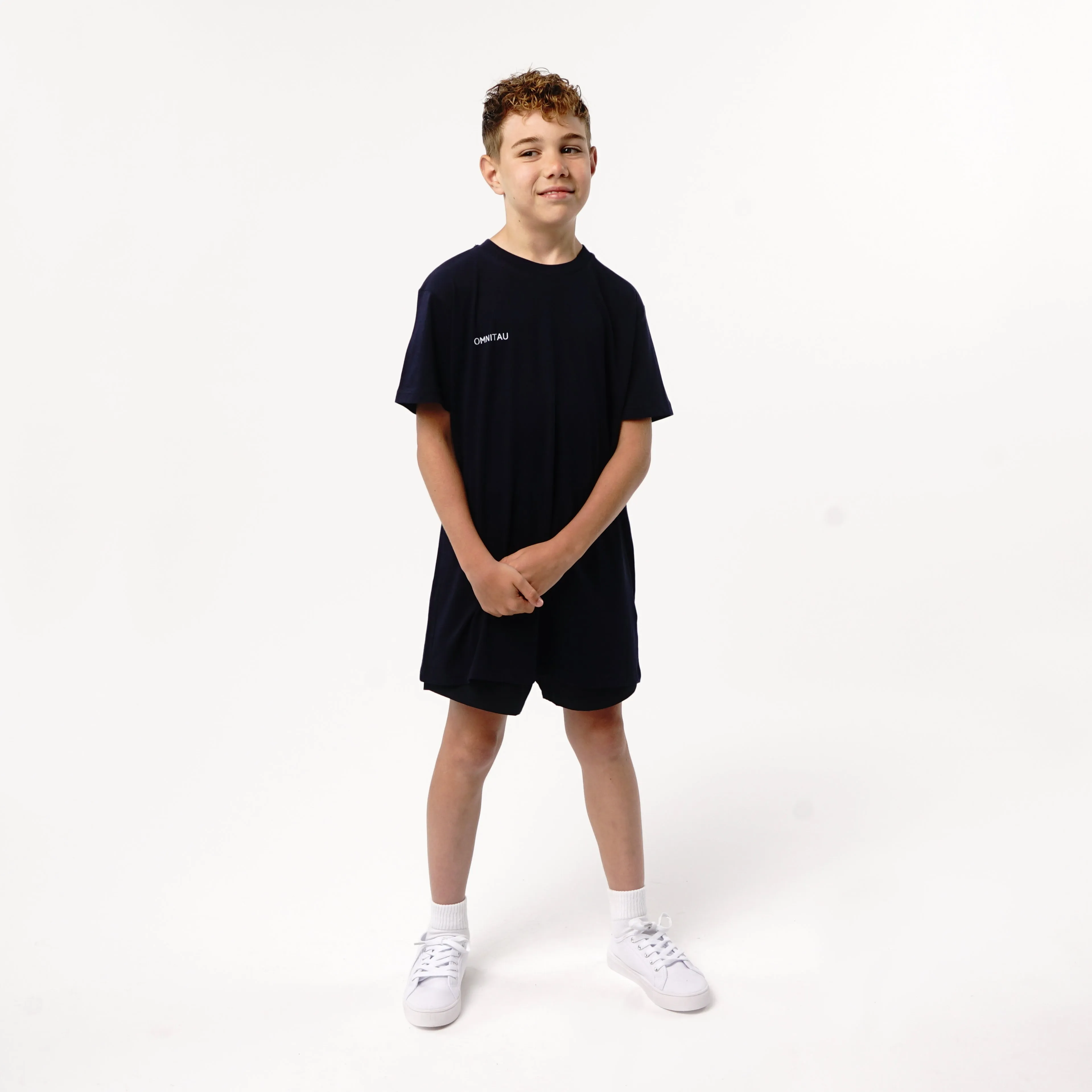 Omnitau Kid's Team Sports Organic Cotton T-Shirt - French Navy