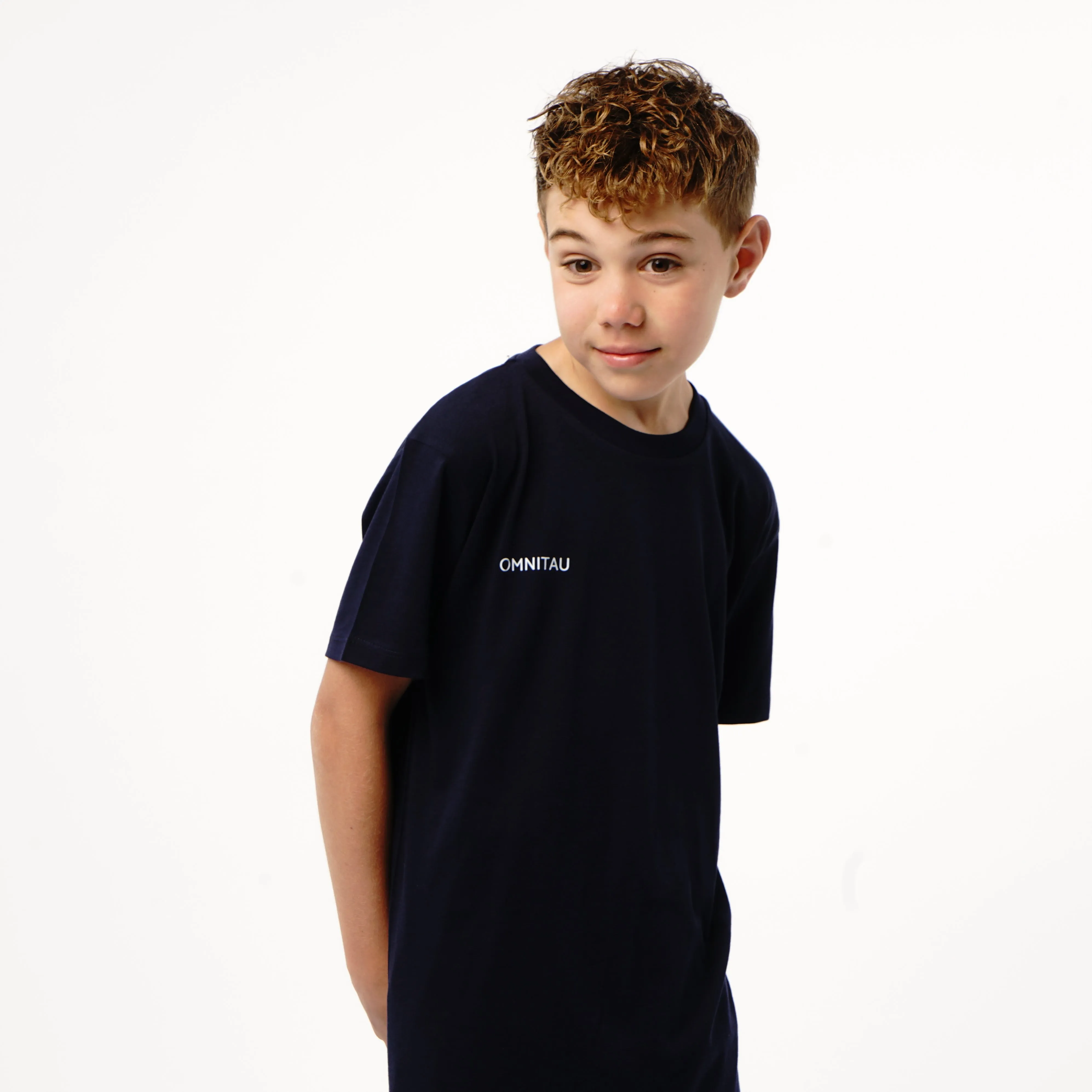 Omnitau Kid's Team Sports Organic Cotton T-Shirt - French Navy