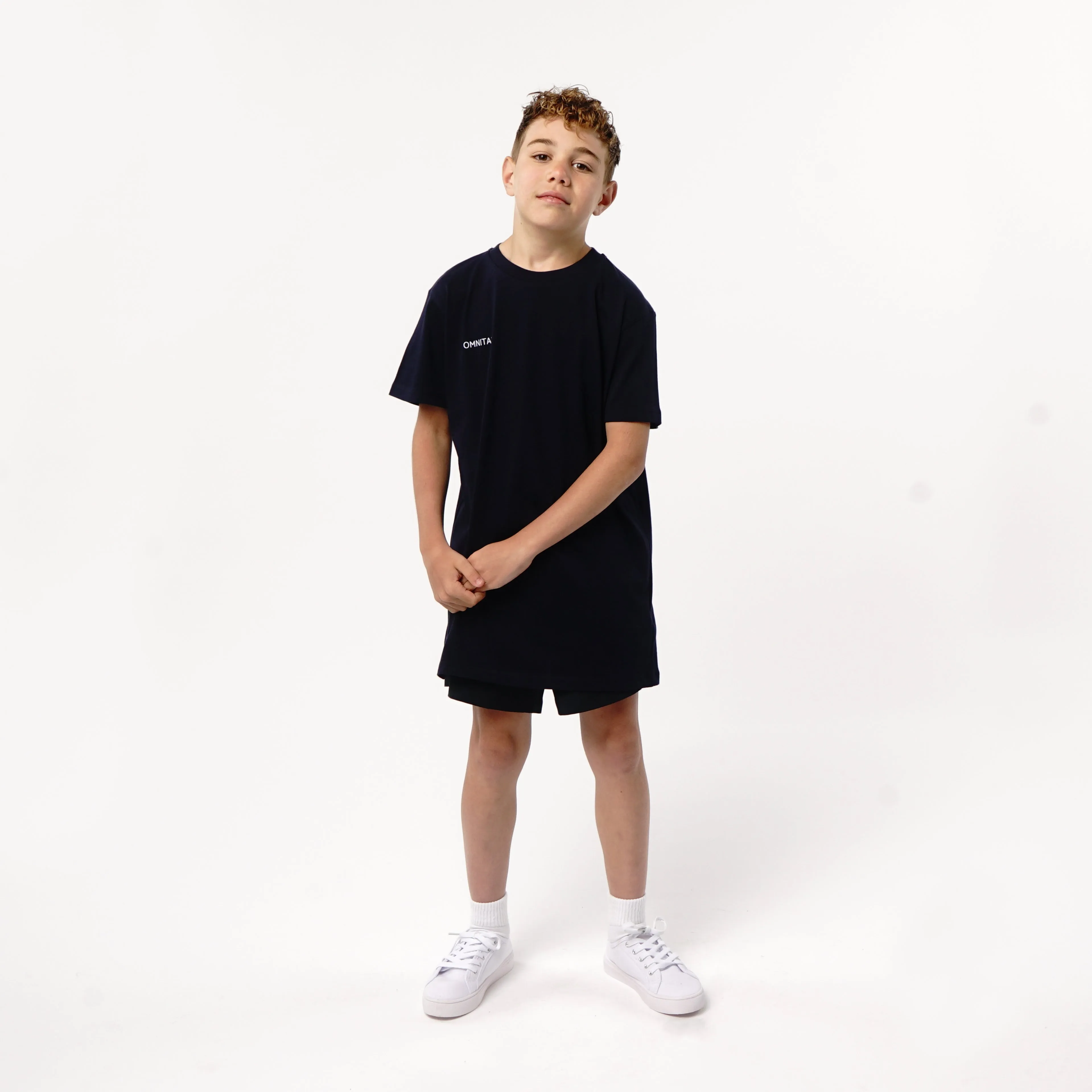 Omnitau Kid's Team Sports Organic Cotton T-Shirt - French Navy