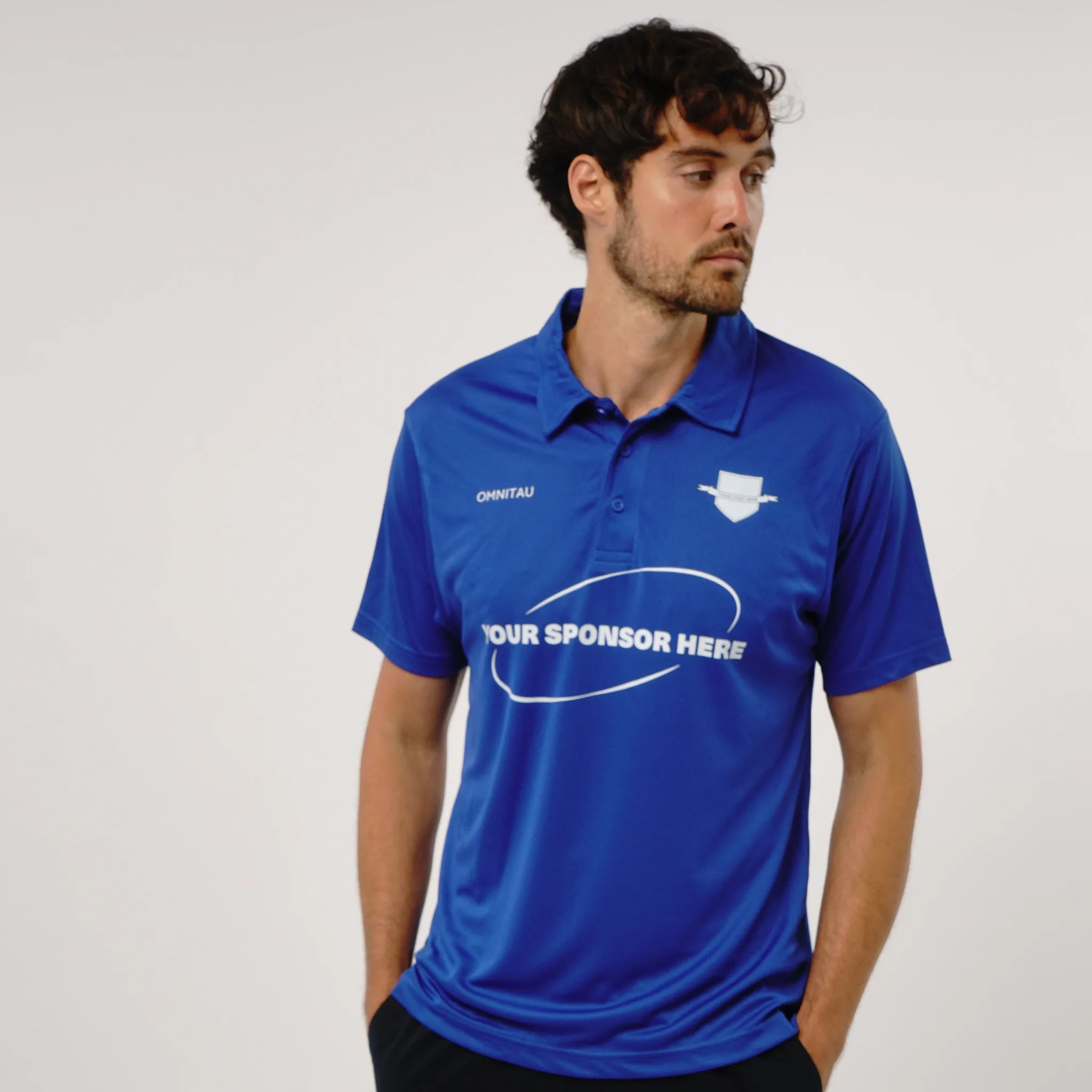 Omnitau Men's Core Football Polo Neck Shirt - Royal Blue