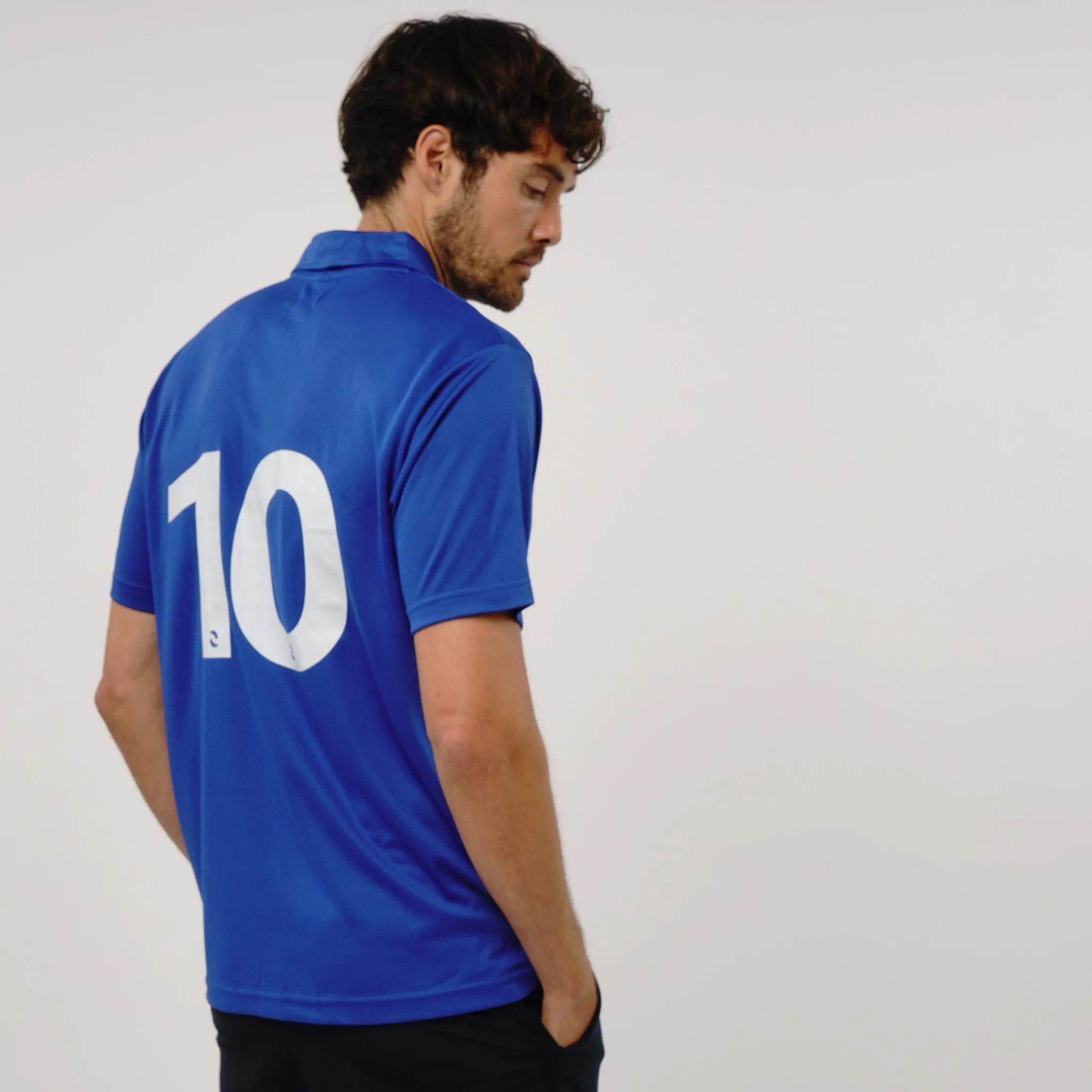Omnitau Men's Core Football Polo Neck Shirt - Royal Blue