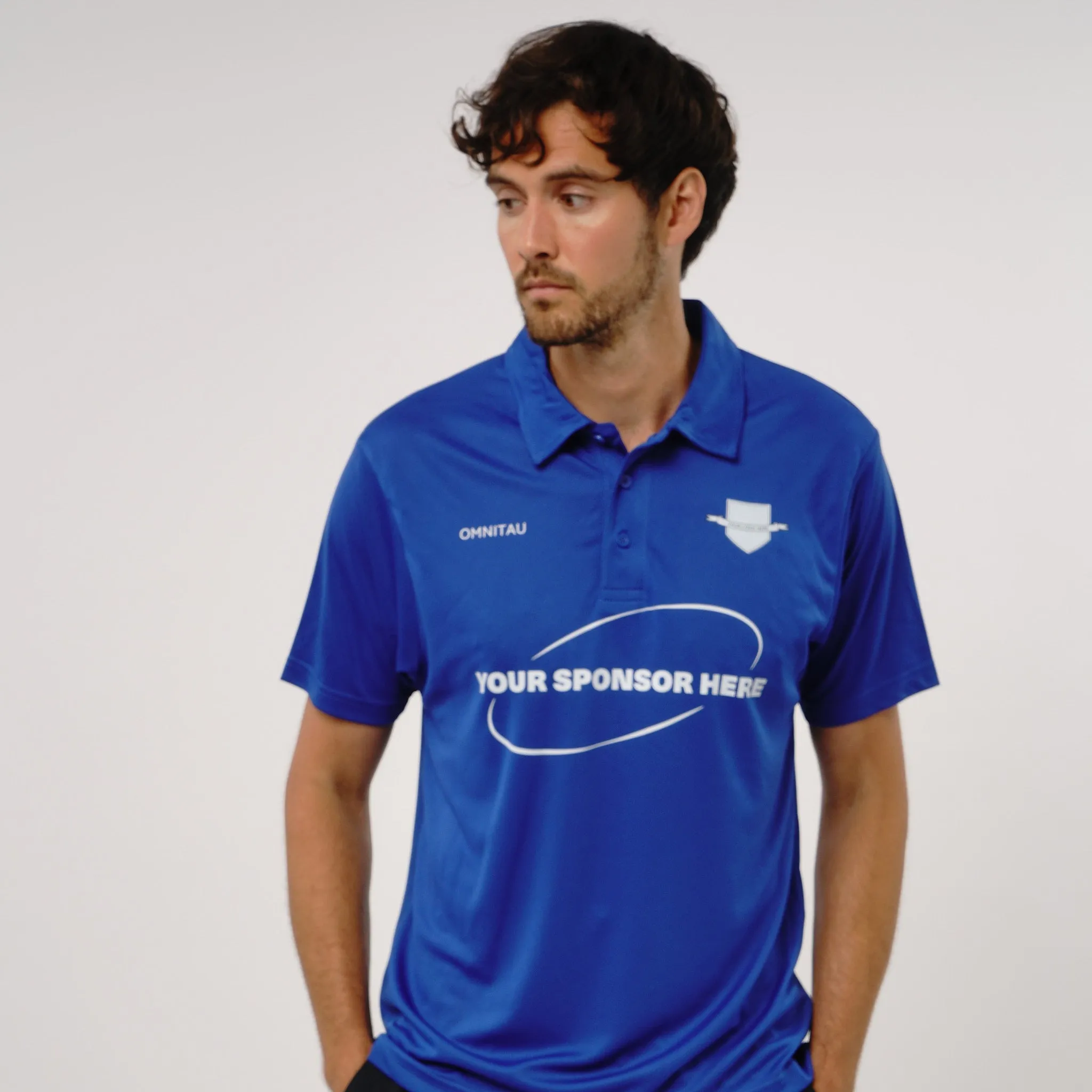 Omnitau Men's Core Football Polo Neck Shirt - Royal Blue