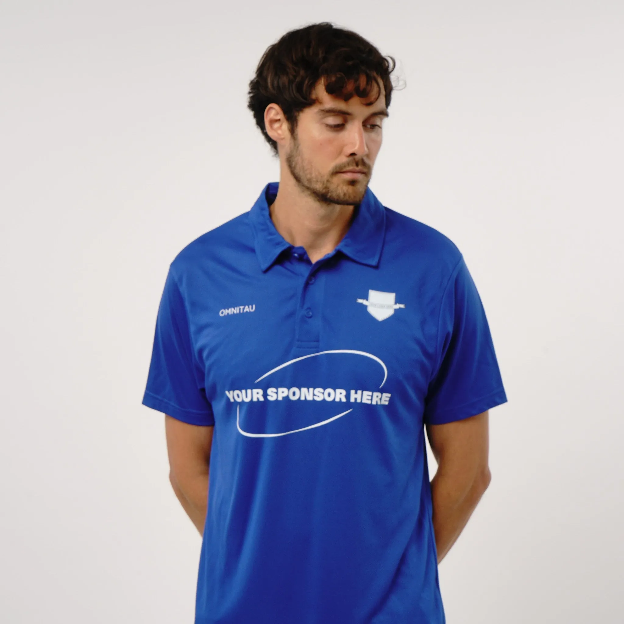 Omnitau Men's Core Football Polo Neck Shirt - Royal Blue