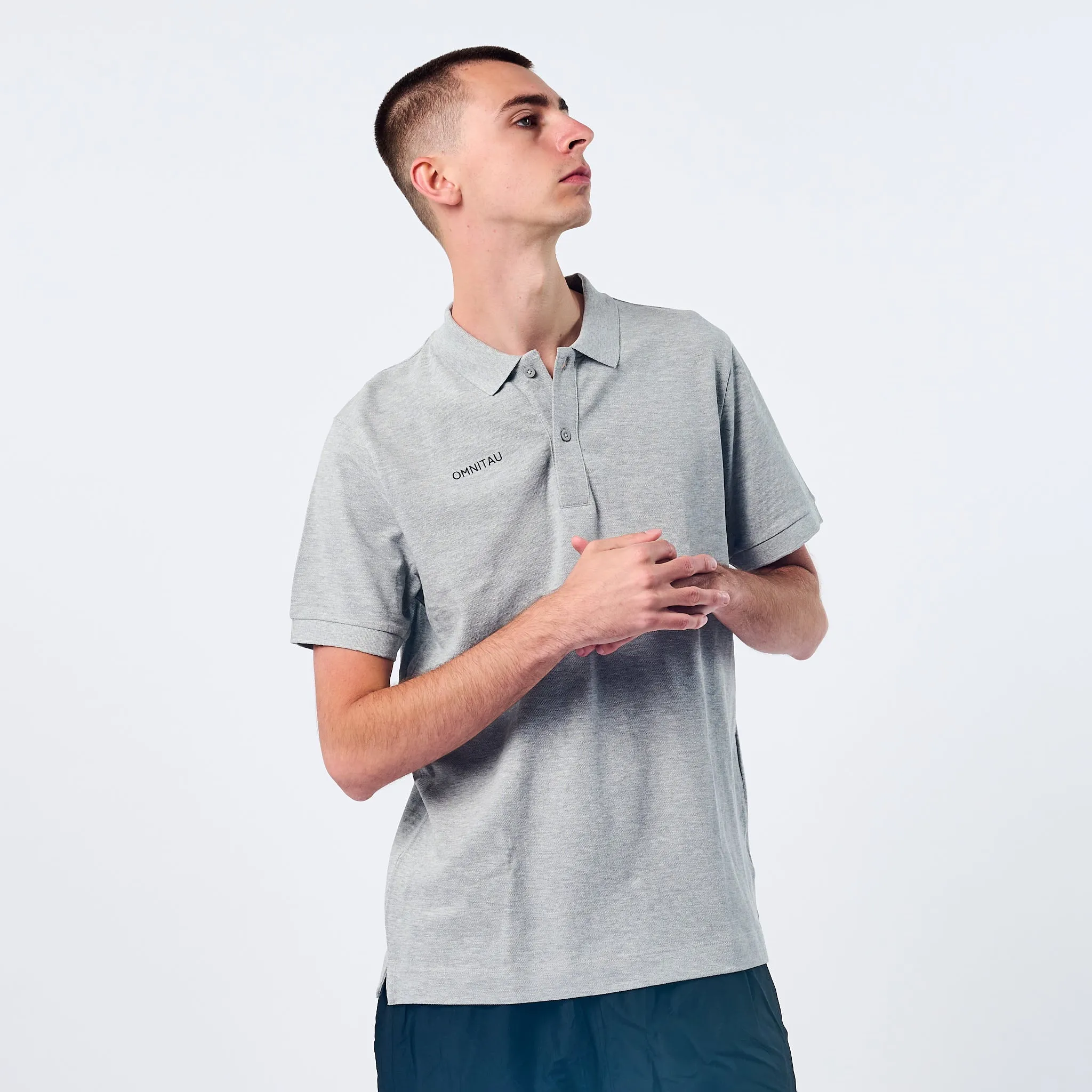 Omnitau Men's Team Sports Organic Cotton Polo - Heather Grey