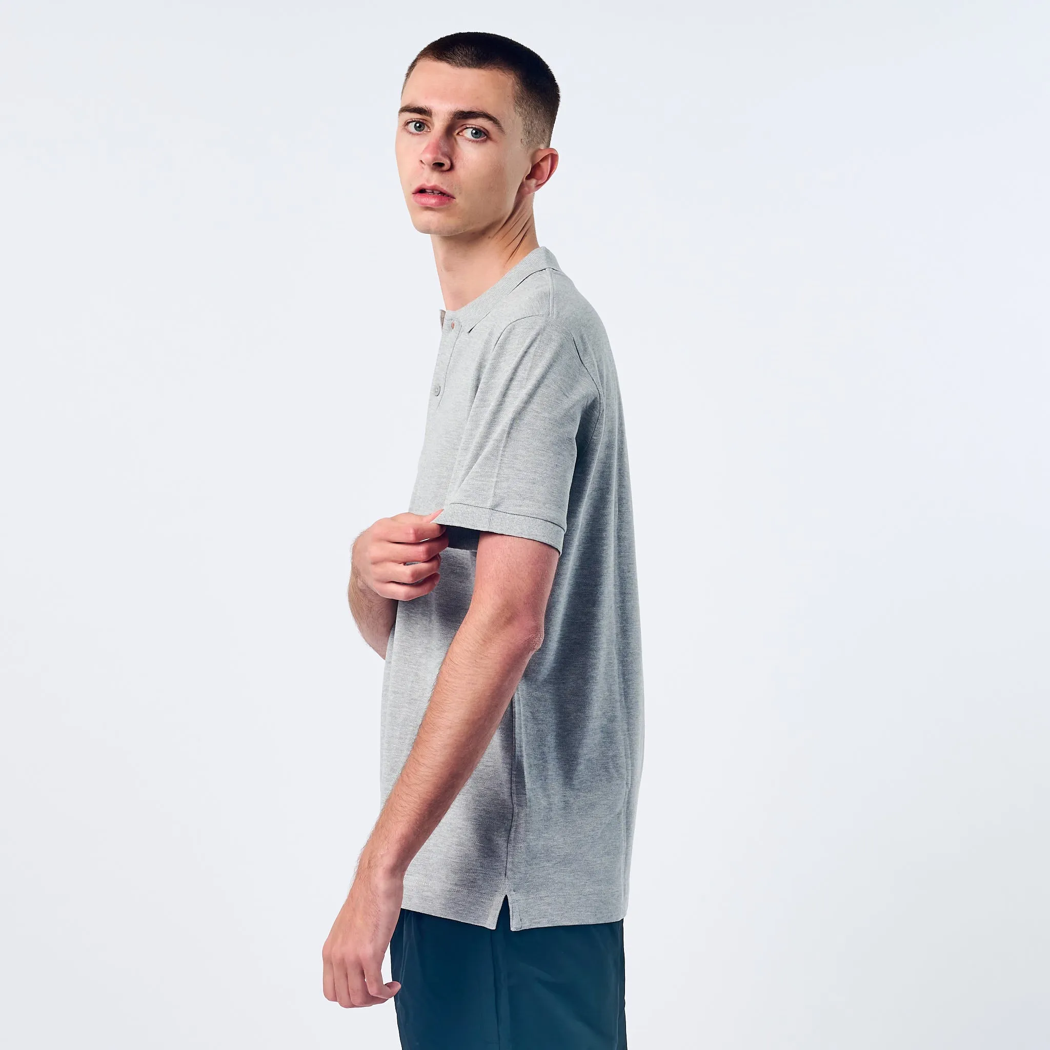 Omnitau Men's Team Sports Organic Cotton Polo - Heather Grey