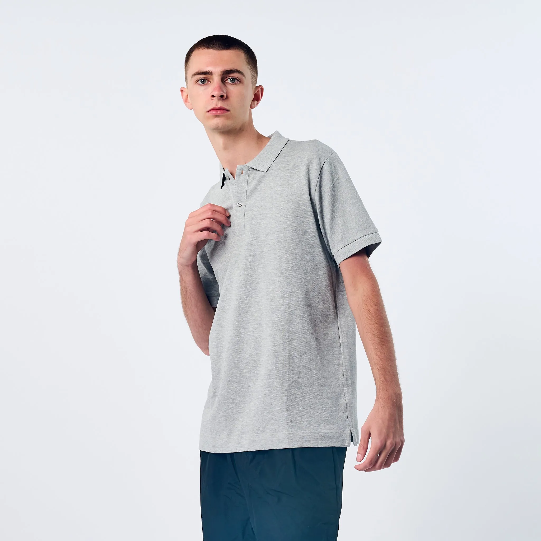Omnitau Men's Team Sports Organic Cotton Polo - Heather Grey