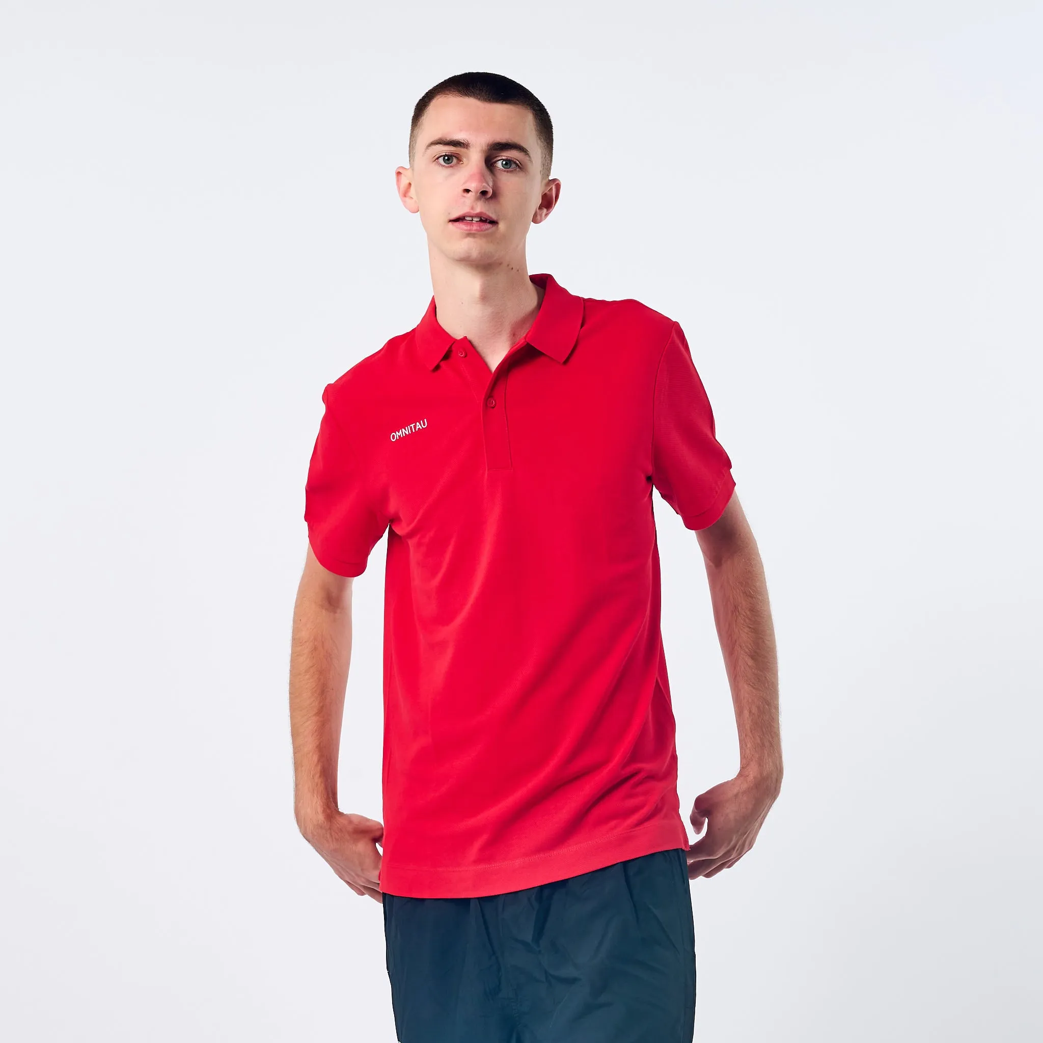 Omnitau Men's Team Sports Organic Cotton Polo - Red