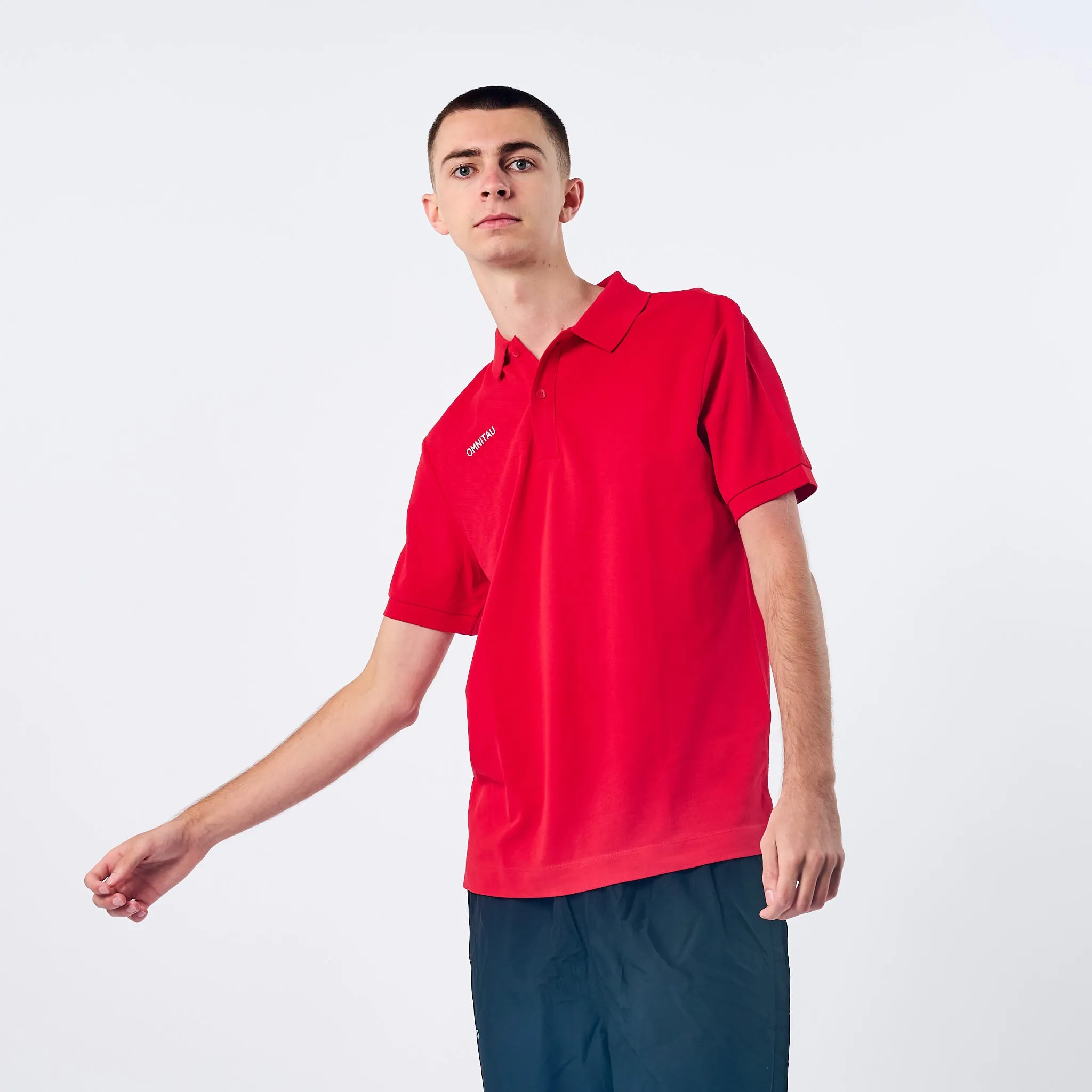 Omnitau Men's Team Sports Organic Cotton Polo - Red