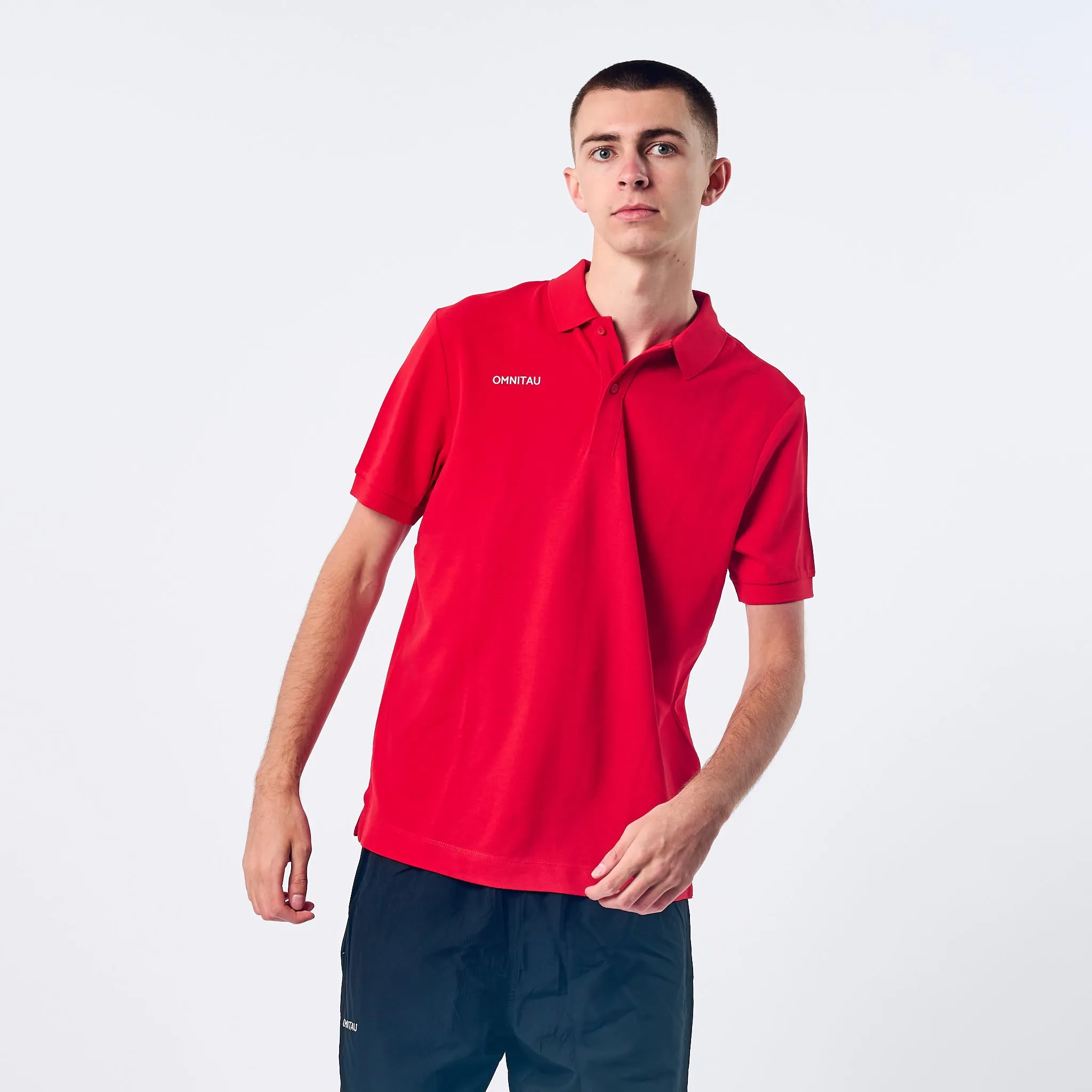 Omnitau Men's Team Sports Organic Cotton Polo - Red