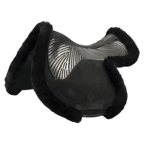 Twin Sided Gel Jump Pad Numnah Full Sheepskin Edge - Black/Black