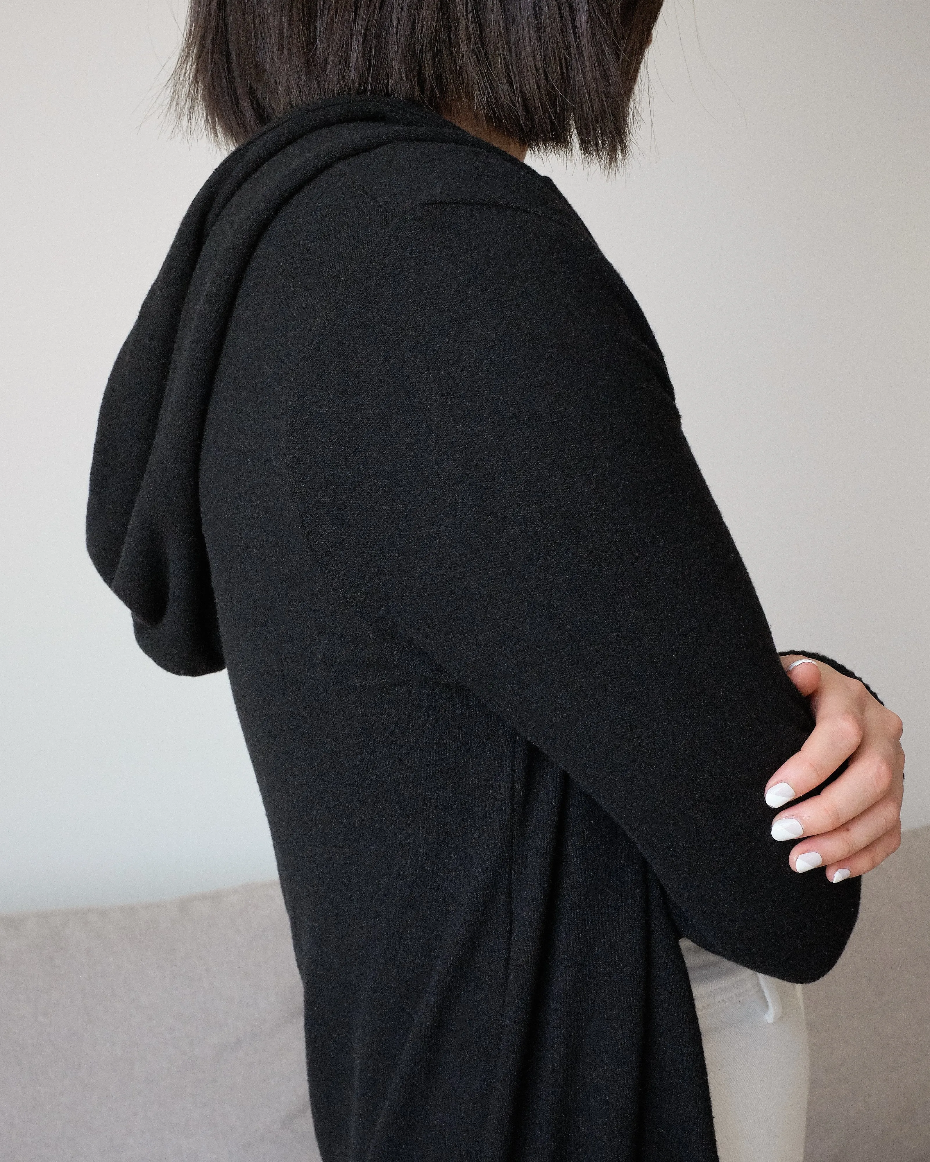 Zelly Hooded Open-Front Cardigan
