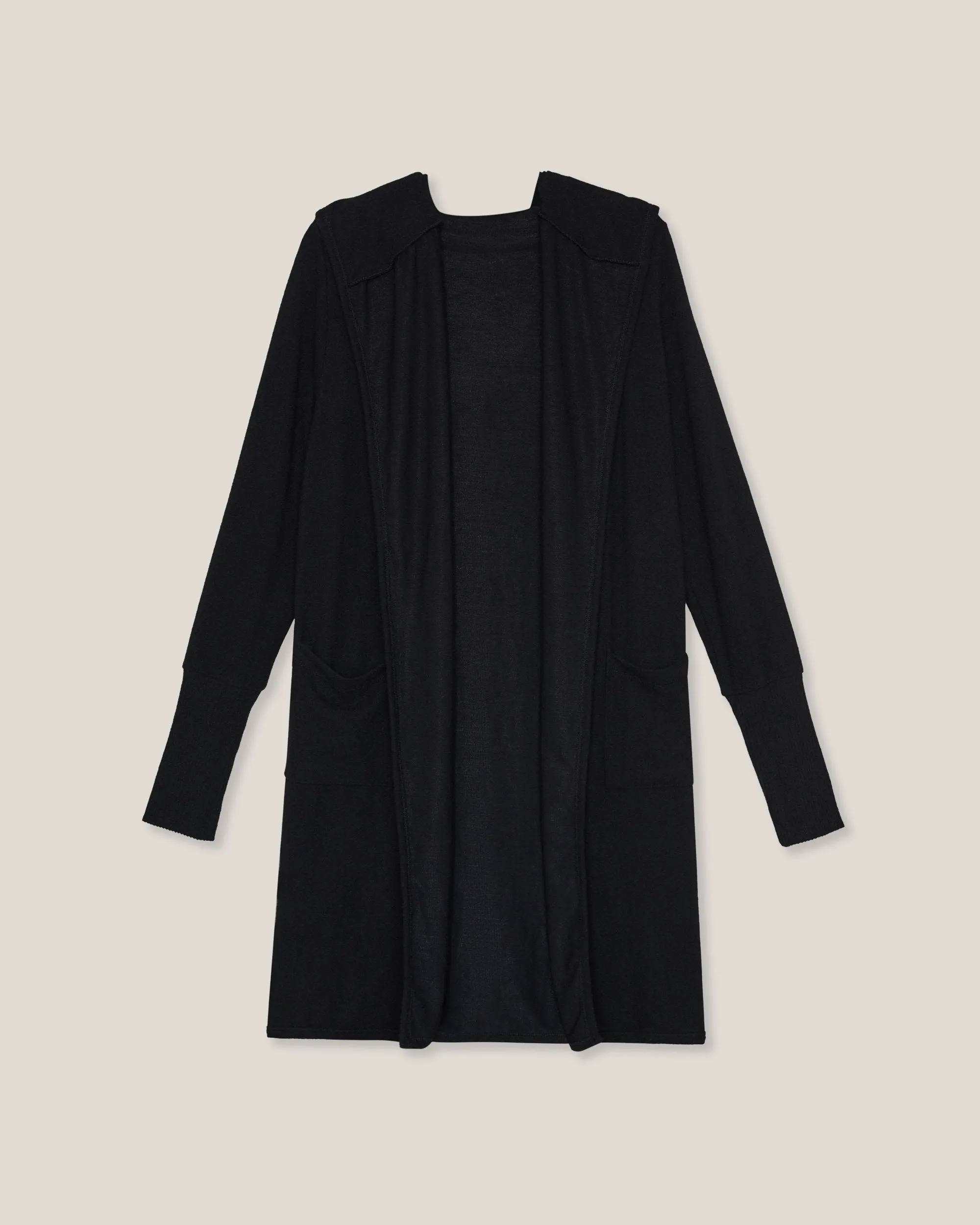 Zelly Hooded Open-Front Cardigan